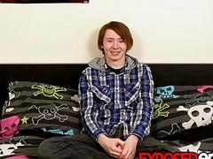 Adorable emo masturbates after interview