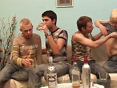 Two super cute couples have erotic oral and anal sex and cum blatantly together