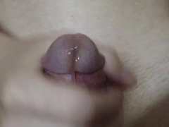 Sight at jizz flow from swell spunk-pump. Close up of my prick. Chinese masculine onanism.