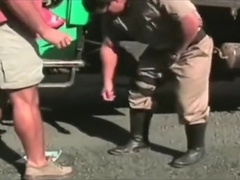 Muscle Cop fucked by Big dick Trucker