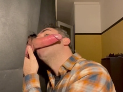 Uncut cock, gay cum in mouth, gloryhole