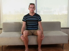 Hot casting finishes with cum on the body of Scotty Blake