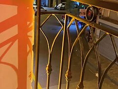 Fun on hotel balcony at Istanbul