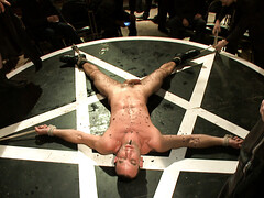 Man with a big ass is getting punished by group of lads