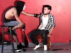 Black amateur master plays with his slave in the kinkiest roles