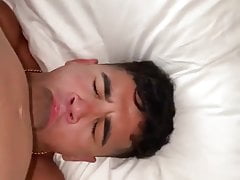 Porto Rican-Albanian Italian guy sucking uncut Latino dick