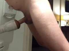 Groaning while pumping more cum into my fleshlight 6
