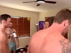 Frat party spin bowl game leads to a wild bareback orgy with the winners taking charge