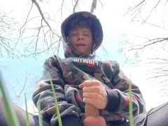 Boys Porn Wanking His Big Dick Outdoor