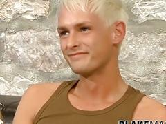 Big cock blonde twink jerking off solo