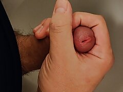 POV Bear RISKY Public Pissing at Workplace and Playing with Piss and Cum EDGING