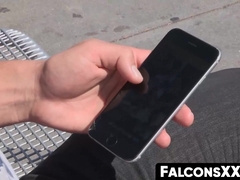 FalconsXXX.com - Deep blowjob affair in the toilet with two cock-loving hunks