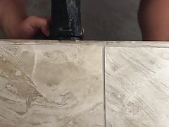 Riding A Big Black Dildo