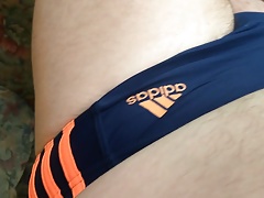 I In Adidas Speedo Dark Dark Blue Orange Stripes