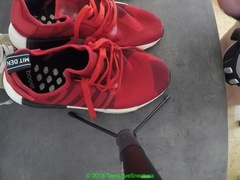 Teenies Large Popshot on his Adidas NMD