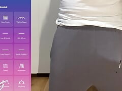 Huge cock cum in pants hands free compilation