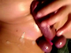 at home self made cbt hand job cock balls tied amateur cum 7