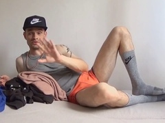 Gay skinny, socks fetish, fit body