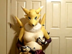 latex Renamon getting off