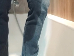 Soddening my denim, peeing and cuming on them.