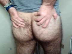 Enjoying a petite dildo while ejaculating on my hairy chest