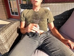 Getting off, man peeing, explosions