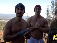 Northpole cabin gay orgy goes in heat with big dicks