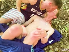 Gay big cock, bareback gangbang, gay outdoor amateur