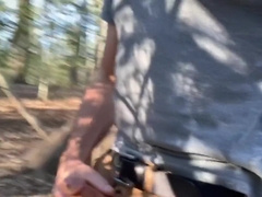 WANK in the WOODS. I jerk-off, talk and Cum in Public Again