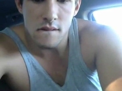 Str8 hot young jock jerks in his car 7