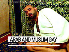 Arab faggot perverse, muslim Libyan jizzing on prayer carpet