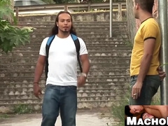 MachoIO.com - Tatted latino jock shoots a load on face after barebacking cumslut rock-hard