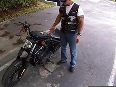 Mature biker knew what he would get if he came here