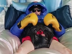 Satin boxing ring stud puts on a show with some solo action