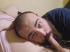 3 unshaved giant men deepthroat each other's lollipops until they jizz (Trailer)
