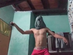 Latin guy shows off his erotic dance and strokes his cock on steamy webcam session - Jovenpoder