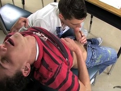 Horny young twink Maddox Johnson goes down on a throbbing cock