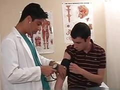 Gay doctor teases twink and toys with his tight ass