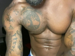 BLACK MUSCLE GOD NAKED EXERCISE MONSTROUS BLACK SALAMI