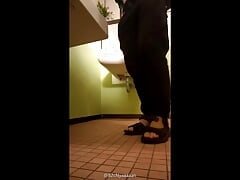 Public park restroom naked cumshot