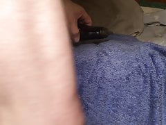 Close-up anal gape with an aubergine