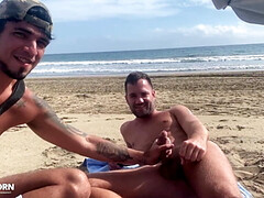 Leo Bulgari sex and cum on the beach with his friends the bleshporn - part 1