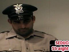 Sturdy straight cop cock sucked and tugged by mature