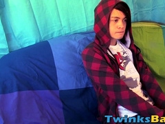 Tattooed twink Roxy Red rides hard bus drivers dick bareback