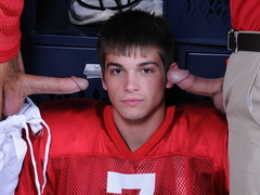 Appealing lovers smash cock at the locker room in surreal anal threesome