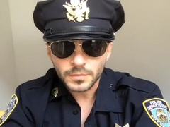 Officer Shoves His Baton Up His Butt to Cum