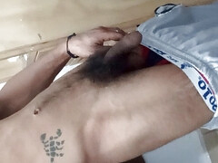 Look at my big cock, it's beautiful and hard, wanting something delicious