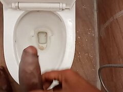 Rajesh pissing in the toilet seat