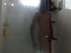Taking a douche and fapping.