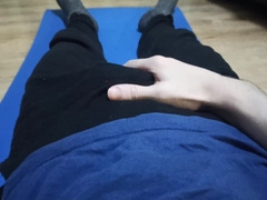 The dude milks off his man meat